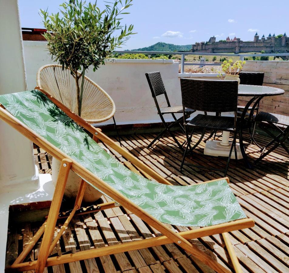 Appartement L'Oliveraie - La Cite Plein Les Yeux Carcassonne Exteriör bild